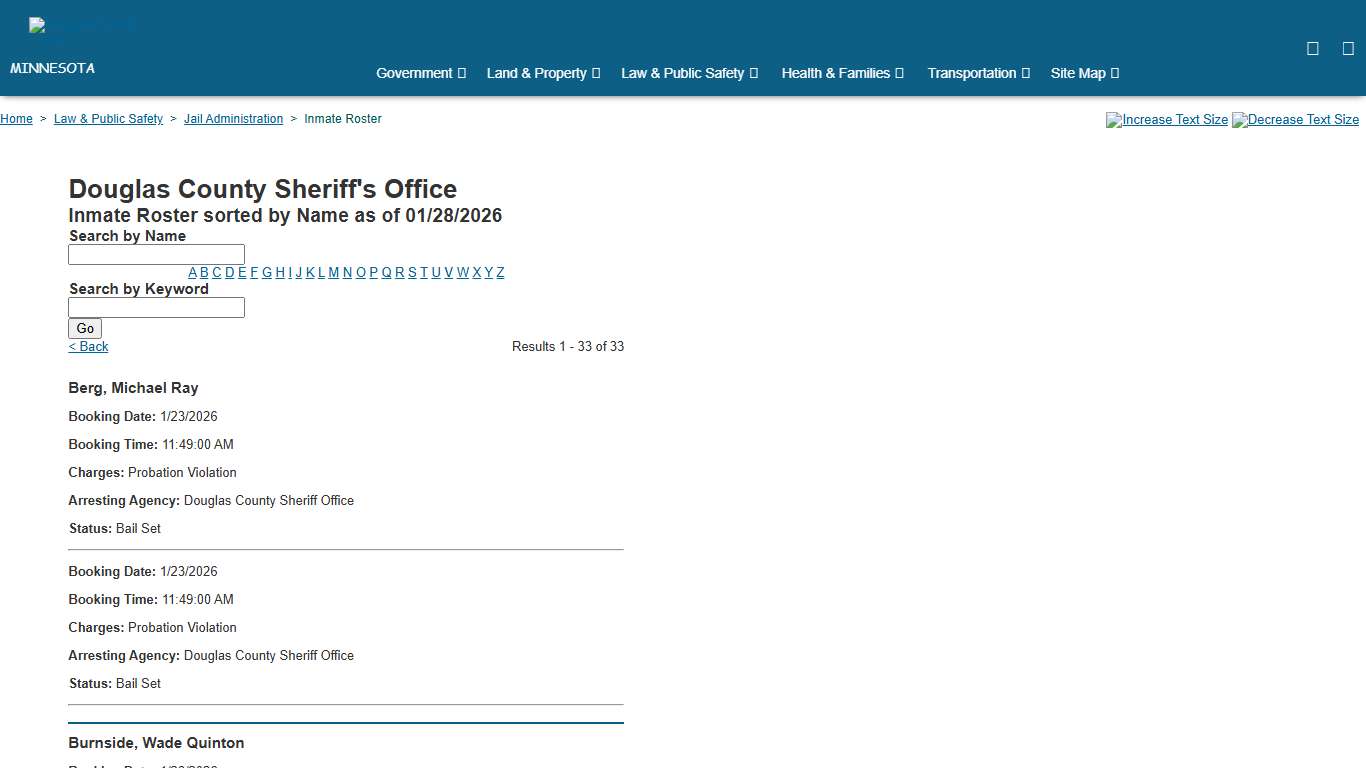 Douglas County Inmate Roster